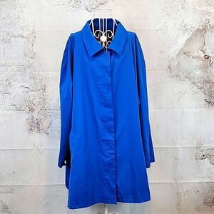 Woman Within royal blue trenchcoat a-line shape Women's Size 34W
